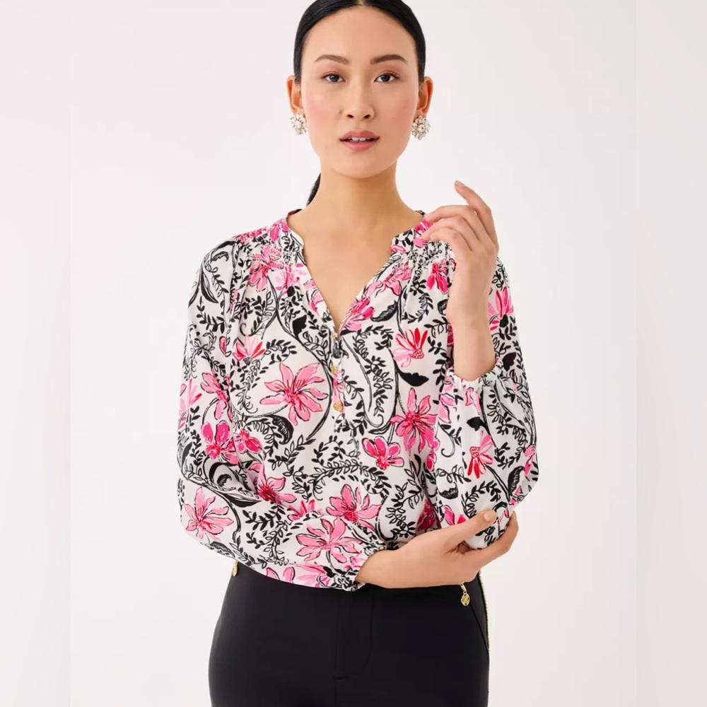 NWT Lilly Pulitzer Elsa Top in Coconut Sunshine Seekers Size M